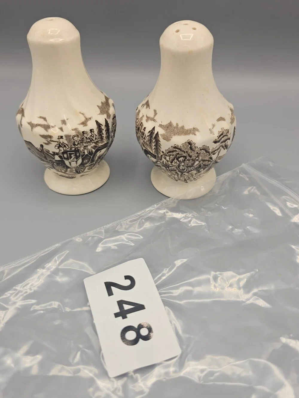 Vintage Royal Mail England Ceramic Salt and Pepper Shakers Set